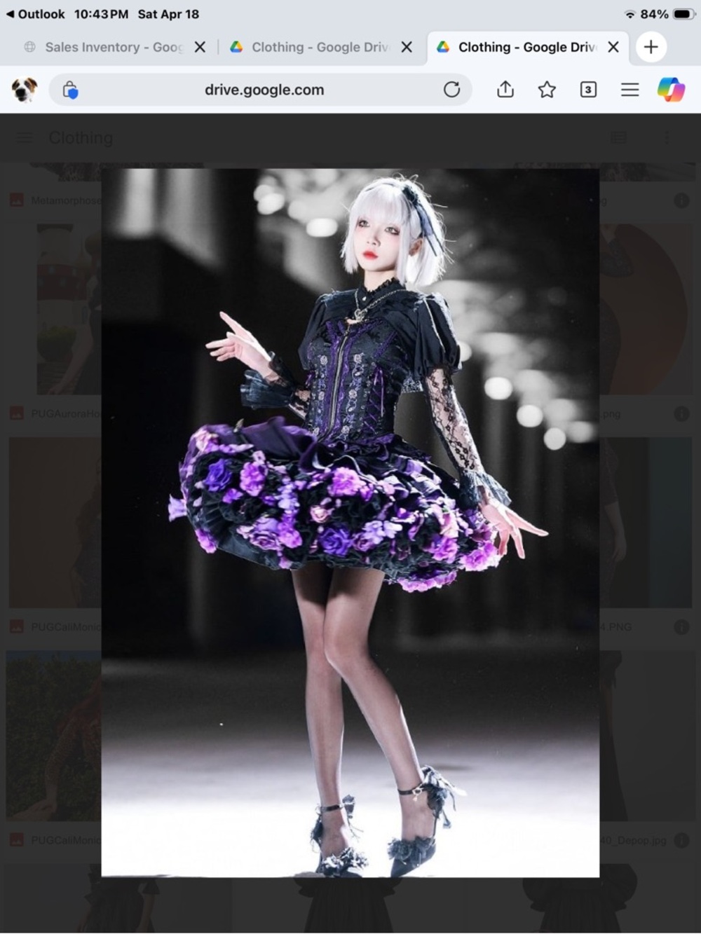 Women’s Black & Purple Multi Layered Floral Mini Lolita/Tutu Skirt